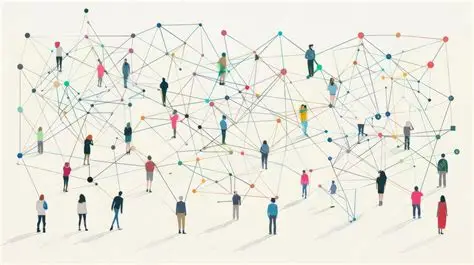 People connected by a web which represents how people are connected through the web (online).