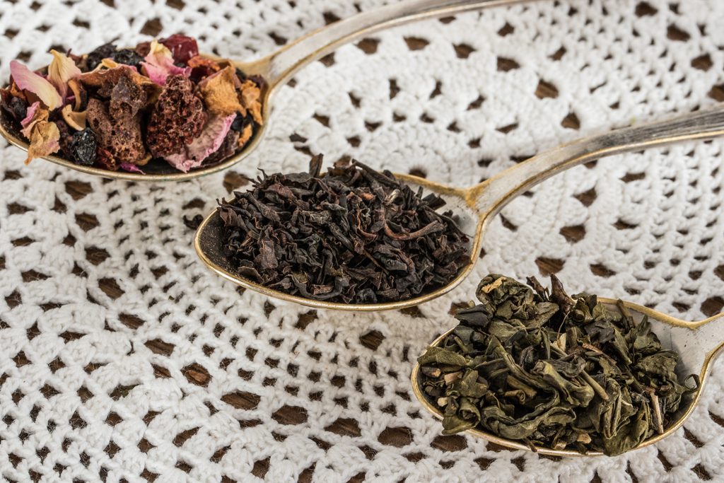 Dried tea leaves